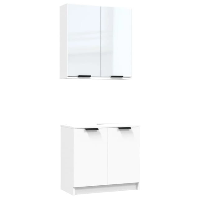 vidaXL 2-tlg. Badmöbel-Set Weiß Holzwerkstoff Modell 14