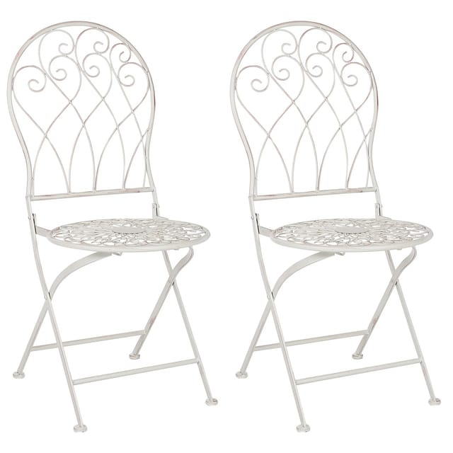 Beliani Gartenstuhl Weiss 46x40x95