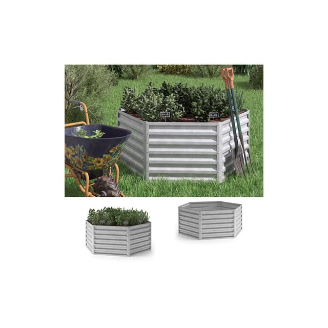 OK-Living Hochbeet Silber 129 x 129 cm