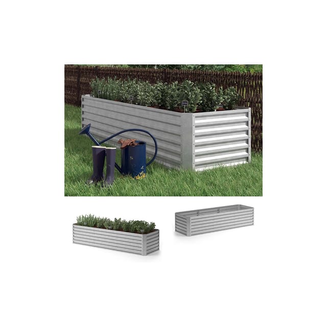 OK-Living Hochbeet Silber 270 x 90 cm