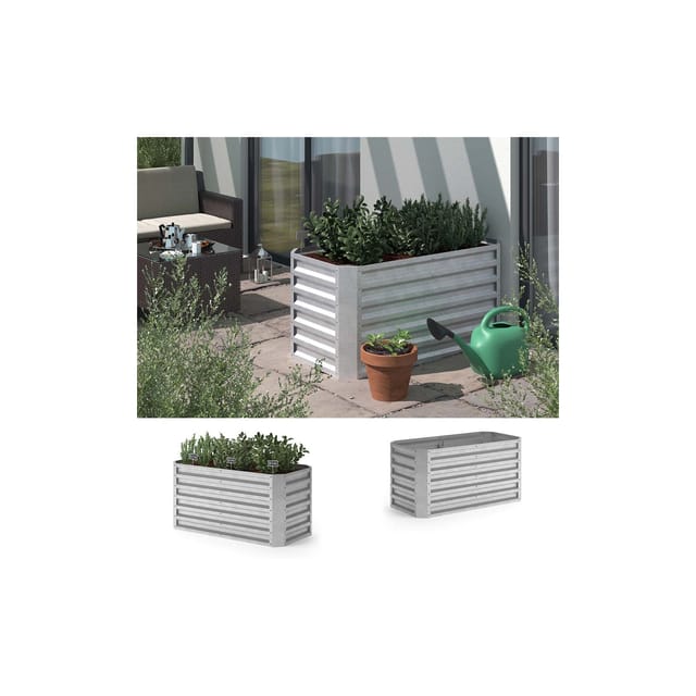 OK-Living Hochbeet Silber 120 x 60 cm