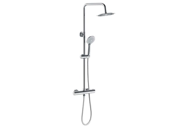 AICA Thermostat Duschset Verchromt Mit Runder Regendusche Und Handbrause