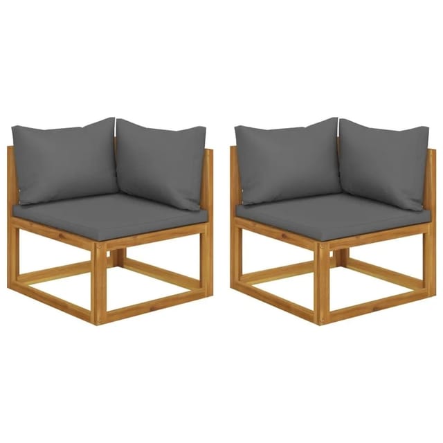 vidaXL Ecksofas 2 Stk Modular mit Kissen Massivholz Akazie 318551