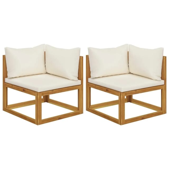 vidaXL Ecksofas 2 Stk Modular mit Kissen Massivholz Akazie 318552