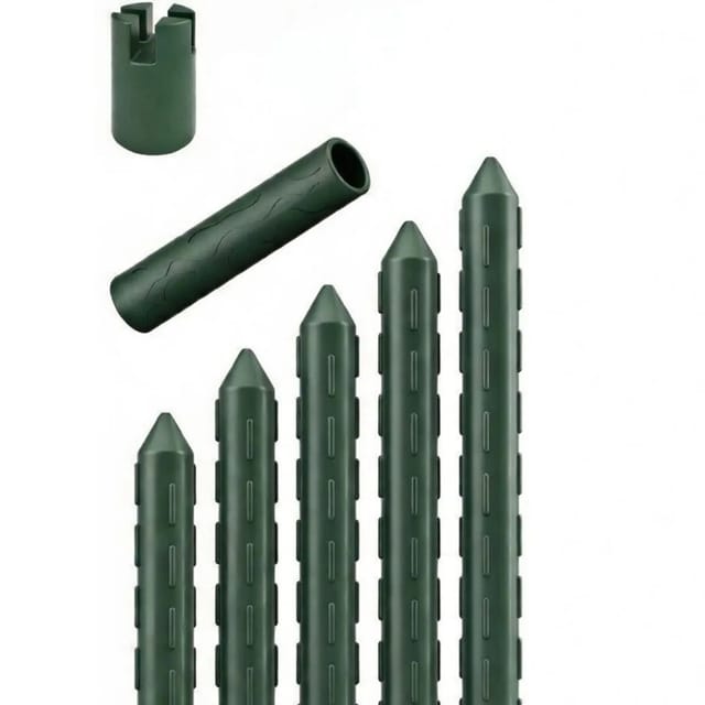 TTL GARDEN Rankstäbe 240 cm x 11 mm 5er Set Grün Stahlkern Kunststoffbeschichtet Rankhilfe für Garten Hochbeet Gewächshaus Pflanzenstütze