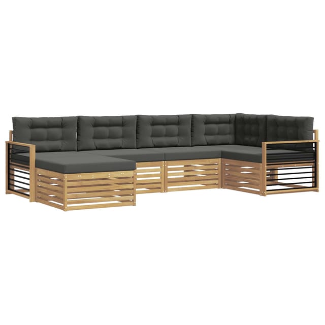 vidaXL Outdoor-Sofagarnitur 6-Tlg Weiß und Anthrazit Polyester 3390777