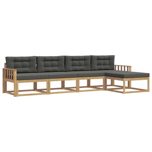 vidaXL Outdoor-Sofagarnitur 4-Tlg Weiß und Anthrazit Polyester 3386301