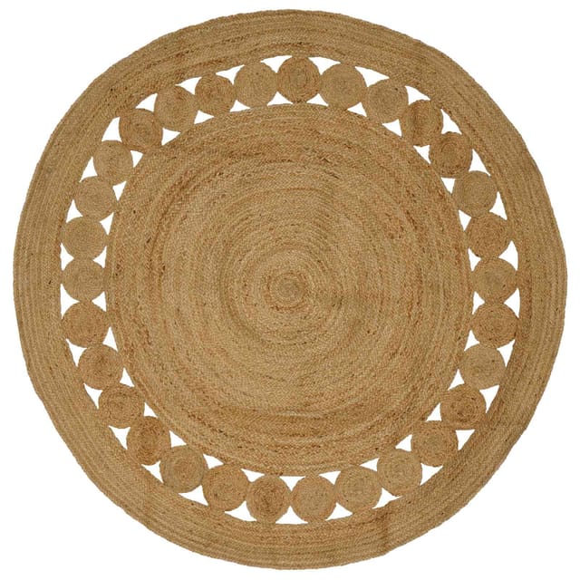 vidaXL Teppich Natur Ø 210 cm Jute 42010803