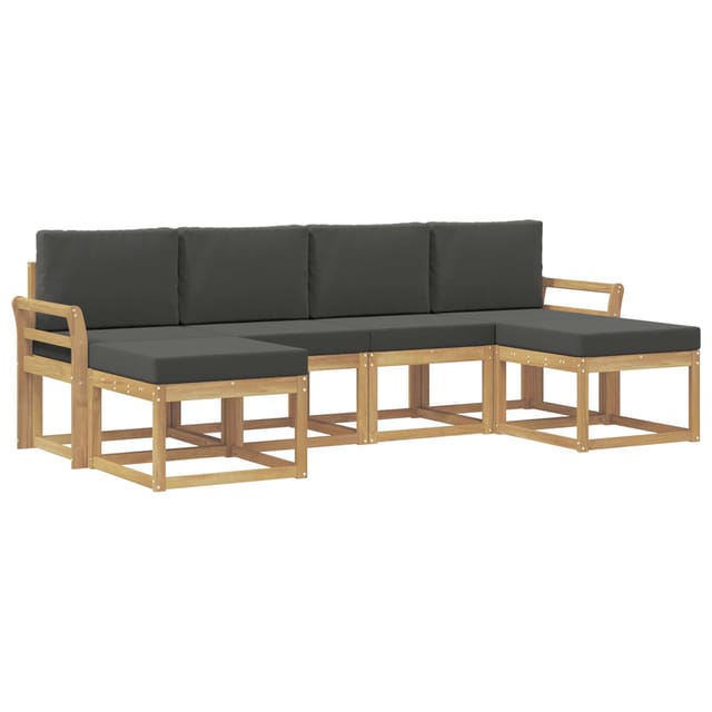 vidaXL Outdoor-Sofagarnitur 6-Tlg Weiß und Anthrazit Polyester 3388016