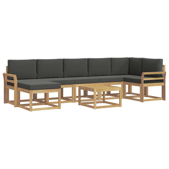 vidaXL Outdoor-Sofagarnitur 8-Tlg Weiß und Anthrazit Polyester 3387981
