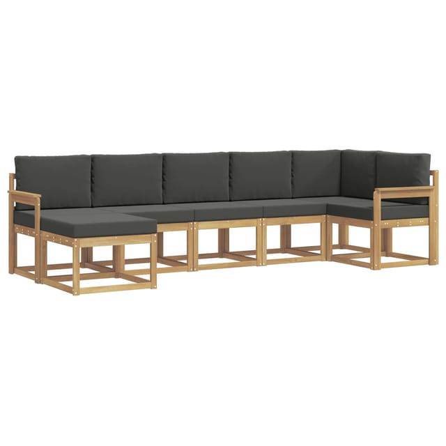 vidaXL Outdoor-Sofagarnitur 7-Tlg Weiß und Anthrazit Polyester 3387936