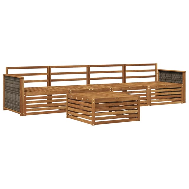 vidaXL Outdoor-Sofagarnitur 5 Stk Natur Massivholz Akazie 3382987