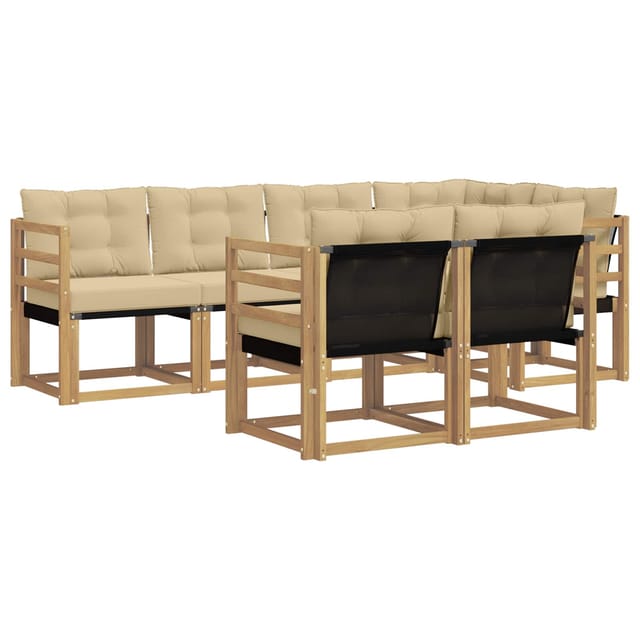vidaXL Outdoor-Sofagarnitur mit Kissen 7-Tlg Weiß und Beige 3389563