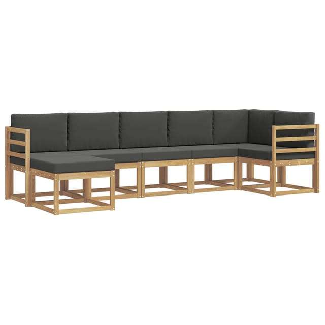 vidaXL Outdoor-Sofagarnitur 7-Tlg Weiß und Anthrazit Polyester 3387931