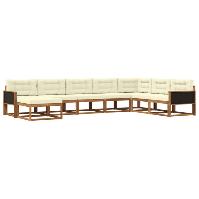 vidaXL Outdoor-Sofagarnitur mit Kissen 8 Stk Natur und Creme 3382793