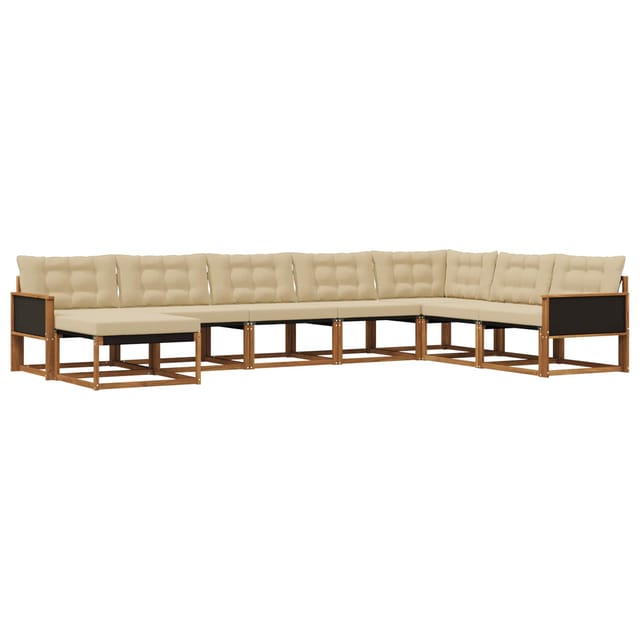 vidaXL Outdoor-Sofagarnitur mit Kissen 8 Stk Natur und Beige 3381609