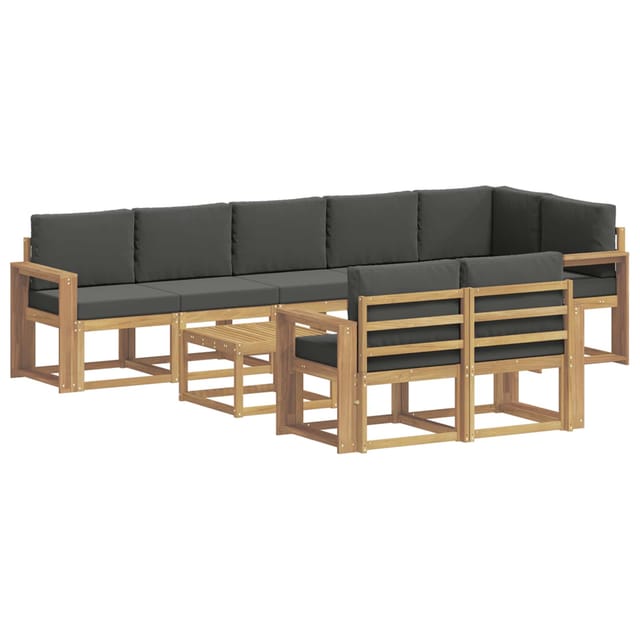 vidaXL Outdoor-Sofagarnitur 9-Tlg Weiß und Anthrazit Polyester 3387846