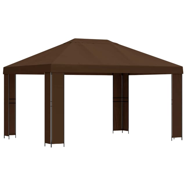 vidaXL Pavillon 4 x 3 m Braun Polyester und Stahl 190 900384