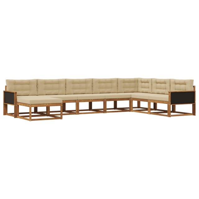 vidaXL Outdoor-Sofagarnitur mit Kissen 8 Stk Natur und Beige 3382796