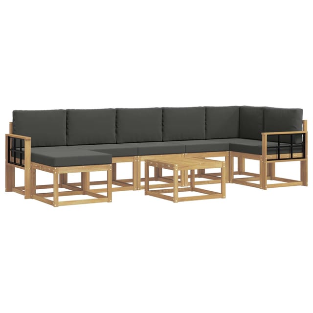 vidaXL Outdoor-Sofagarnitur 8-Tlg Weiß und Anthrazit Polyester 3387991