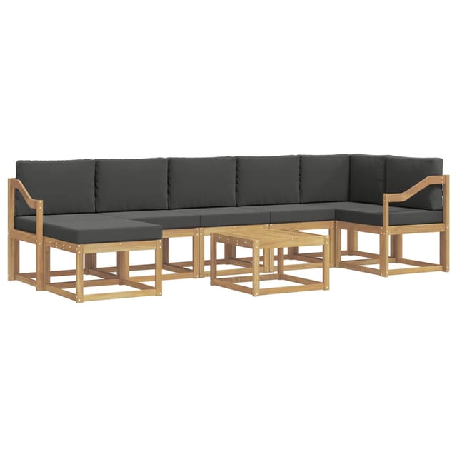 vidaXL Outdoor-Sofagarnitur 8-Tlg Weiß und Anthrazit Polyester 3387996