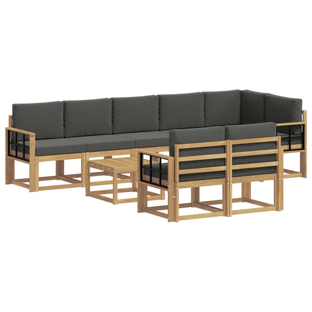 vidaXL Outdoor-Sofagarnitur 9-Tlg Weiß und Anthrazit Polyester 3387851