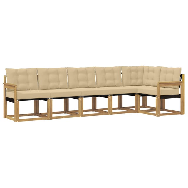 vidaXL Outdoor-Sofagarnitur mit Kissen 6-Tlg Weiß und Beige 3389519