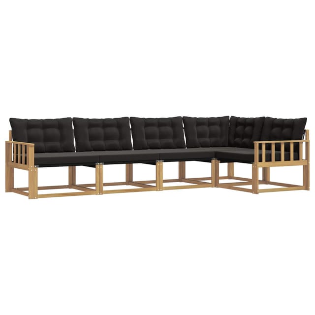vidaXL Outdoor-Sofagarnitur mit Kissen 5-Tlg Weiß und Schwarz 3388682