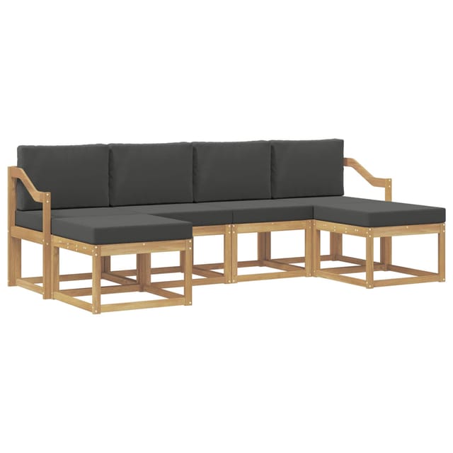 vidaXL Outdoor-Sofagarnitur 6-Tlg Weiß und Anthrazit Polyester 3388031