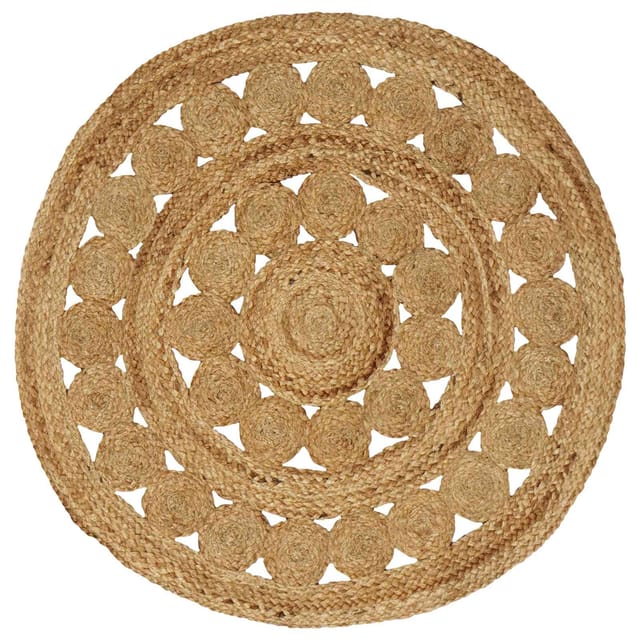 vidaXL Teppich Natur Ø 90 cm Jute 42010809