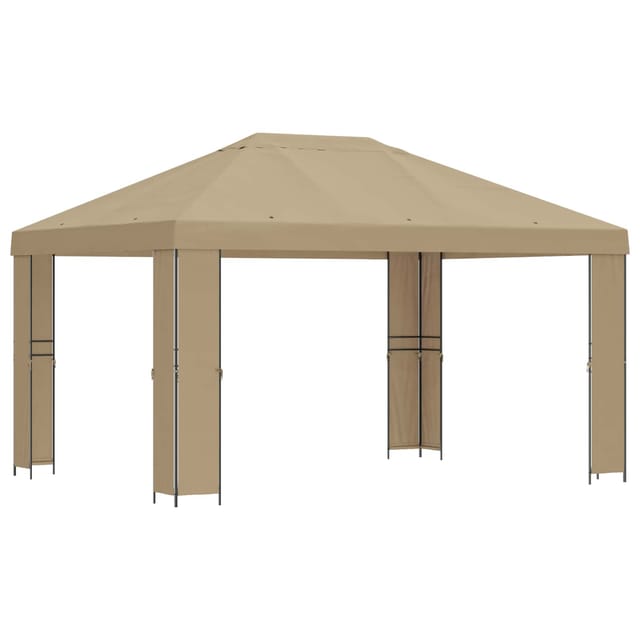 vidaXL Pavillon 4 x 3 m Beige Polyester und Stahl 190 900373