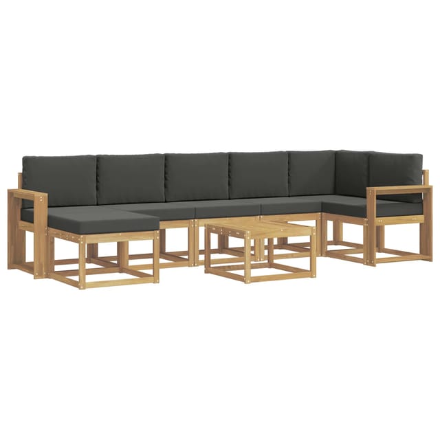 vidaXL Outdoor-Sofagarnitur 8-Tlg Weiß und Anthrazit Polyester 3387986