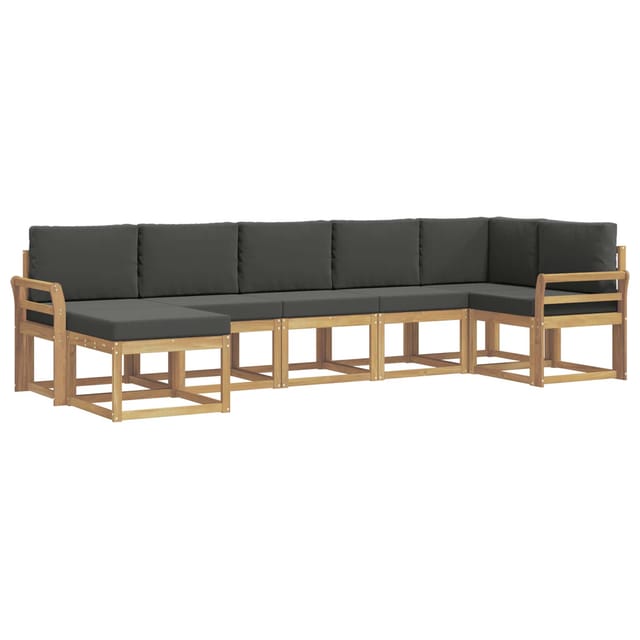 vidaXL Outdoor-Sofagarnitur 7-Tlg Weiß und Anthrazit Polyester 3387946