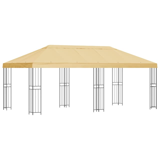 vidaXL Pavillon mit Seitenwänden 6 x 3 m Creme Polyester und Stahl 190 3375983