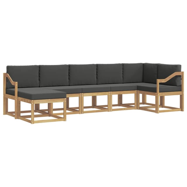 vidaXL Outdoor-Sofagarnitur 7-Tlg Weiß und Anthrazit Polyester 3387961