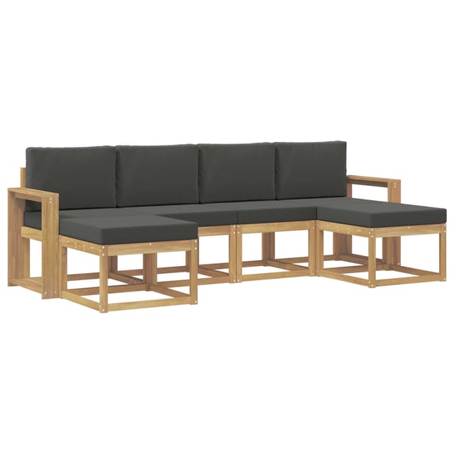 vidaXL Outdoor-Sofagarnitur 6-Tlg Weiß und Anthrazit Polyester 3388021