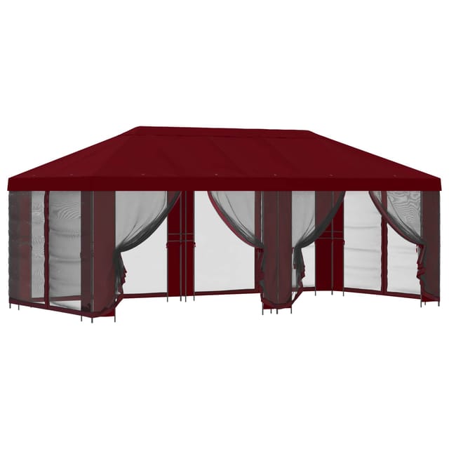 vidaXL Pavillon mit Seitenwänden 6 x 3 m Bordeauxrot 3376029