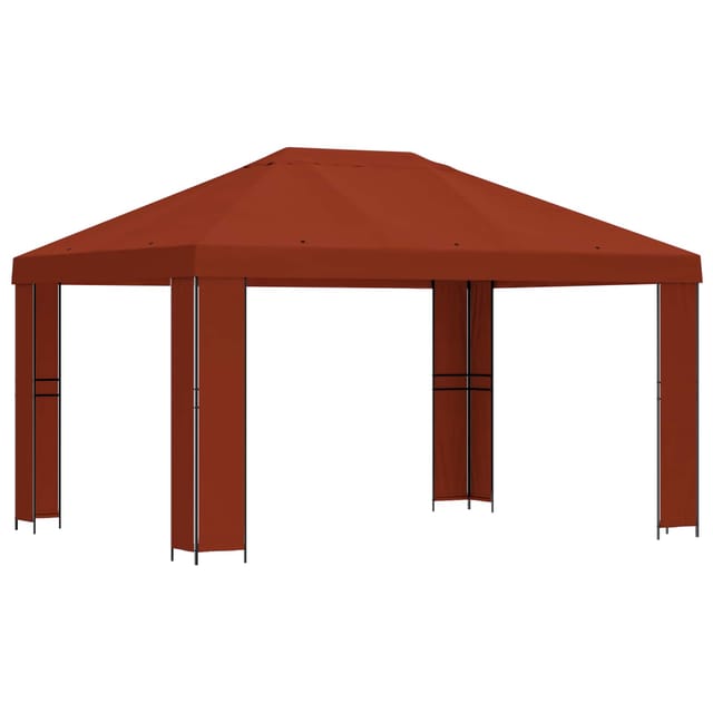 vidaXL Pavillon 4 x 3 m Terrakotta Polyester und Stahl 190 900376
