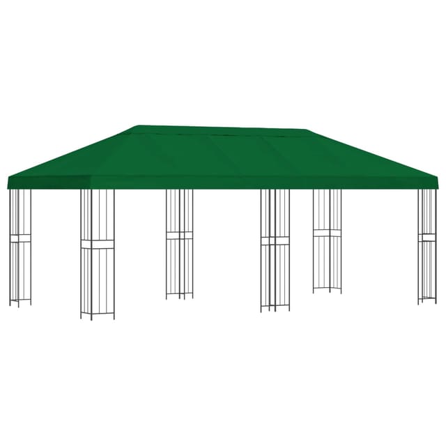 vidaXL Pavillon mit Seitenwänden 6 x 3 m Grün Polyester und Stahl 190 3375986