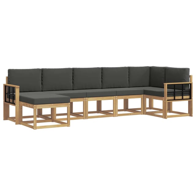 vidaXL Outdoor-Sofagarnitur 7-Tlg Weiß und Anthrazit Polyester 3387956