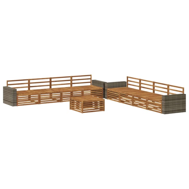 vidaXL Outdoor-Sofagarnitur 9 Stk Natur Massivholz Akazie 3383187