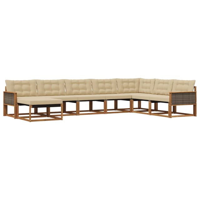 vidaXL Outdoor-Sofagarnitur mit Kissen 8 Stk Natur und Beige 3381613