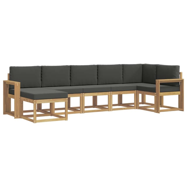 vidaXL Outdoor-Sofagarnitur 7-Tlg Weiß und Anthrazit Polyester 3387951