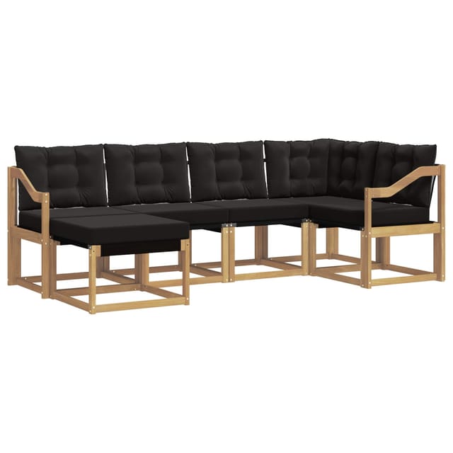 vidaXL Outdoor-Sofagarnitur mit Kissen 6-Tlg Weiß und Schwarz 3389654
