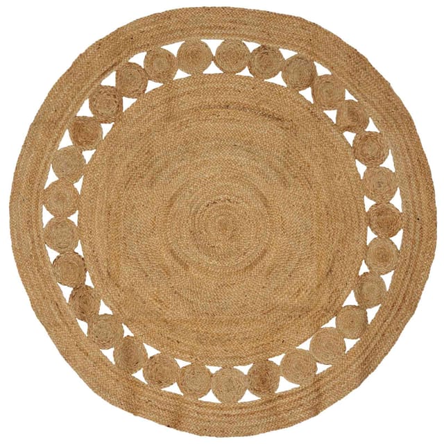 vidaXL Teppich Natur Ø 180 cm Jute 42010802