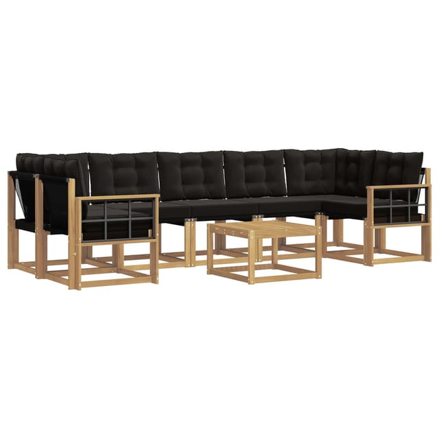 vidaXL Outdoor-Sofagarnitur mit Kissen 8-Tlg Weiß und Schwarz 3389314