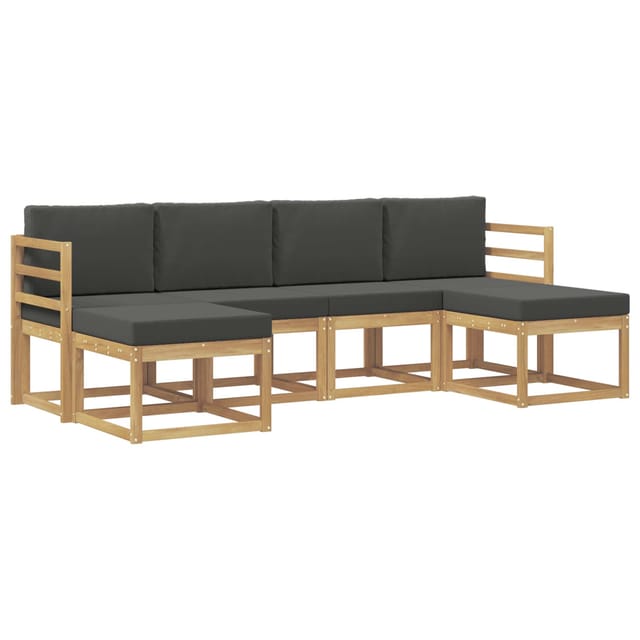 vidaXL Outdoor-Sofagarnitur 6-Tlg Weiß und Anthrazit Polyester 3388001