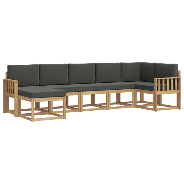 vidaXL Outdoor-Sofagarnitur 7-Tlg Weiß und Anthrazit Polyester 3387941