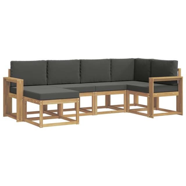vidaXL Outdoor-Sofagarnitur 6-Tlg Weiß und Anthrazit Polyester 3387881