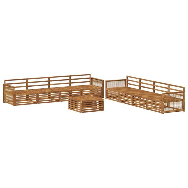 vidaXL Outdoor-Sofagarnitur 9 Stk Natur Massivholz Akazie 3383177